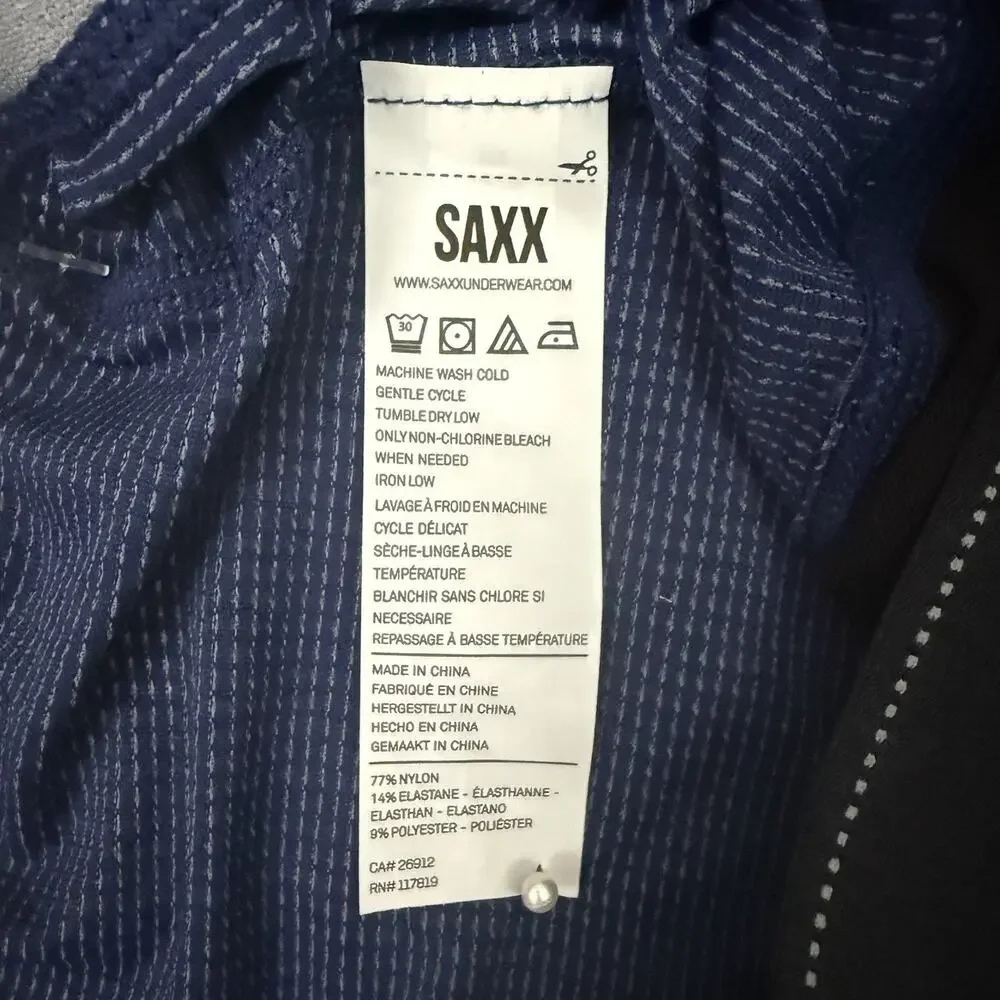 SAXX Quest Boxer Briefs Mens Small Slim Fit Blue Quick Dry Mesh BallPark Pouch‎